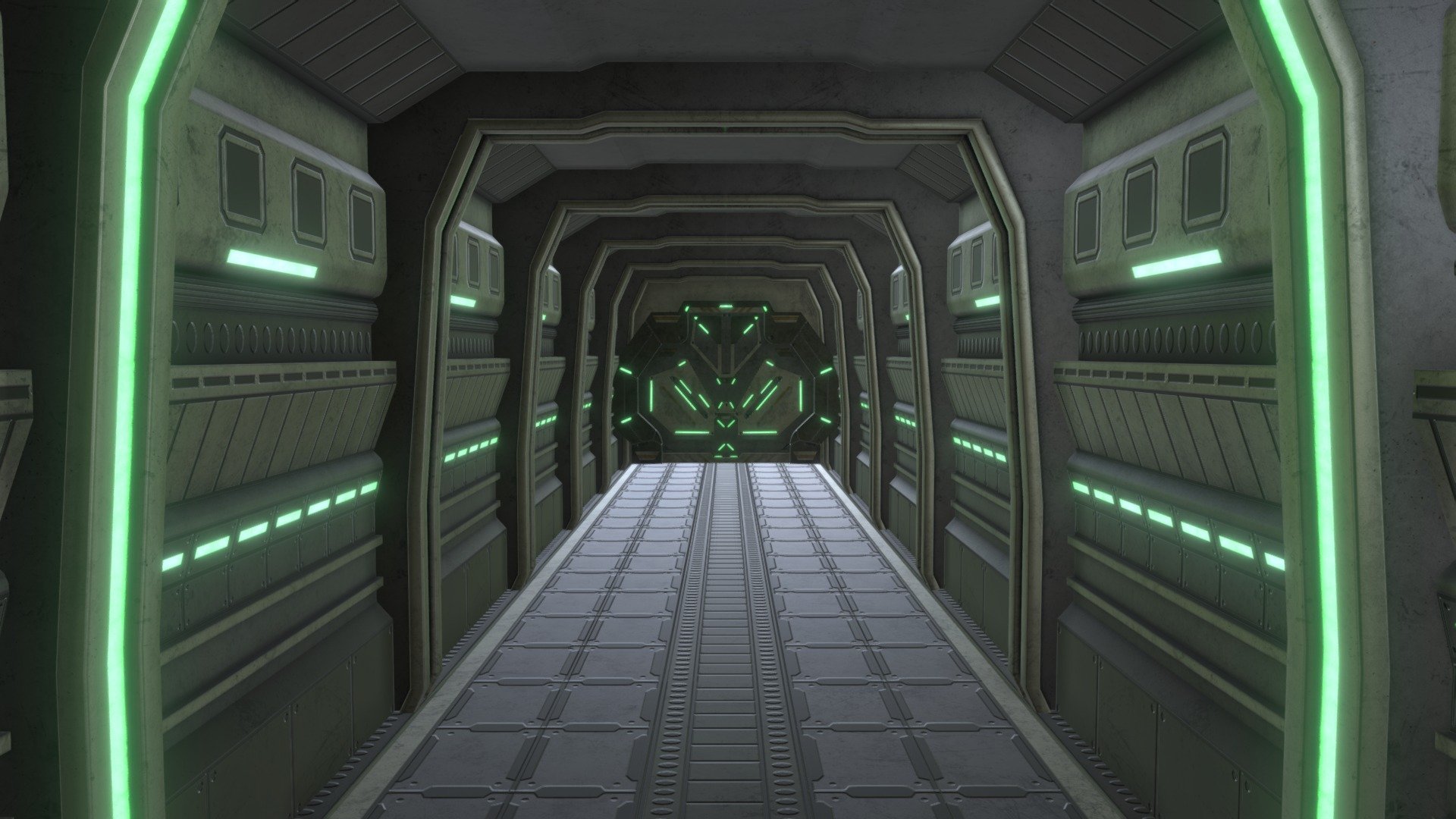 Sci-Fi Medical Corridor 3 - 3D model by Foggy_123 [fff7b78] - Sketchfab