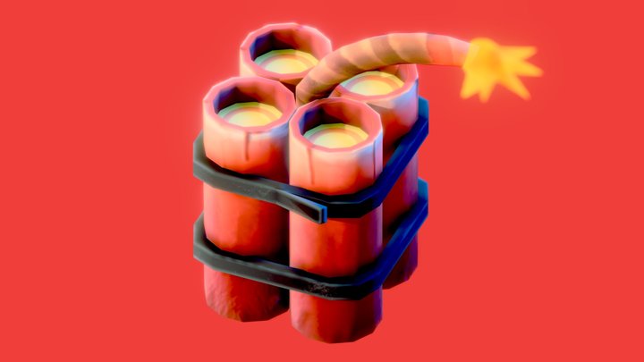 Low poly - Stylized Game Items  - Dynamite 3D Model