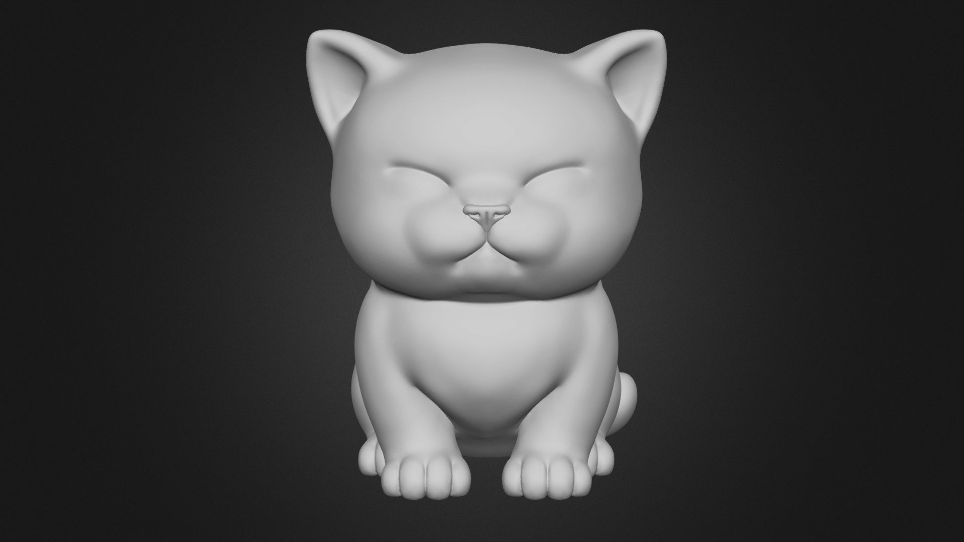 Cute Kitten V3 STL for 3D print model 3D model by SeberdrA fff8825