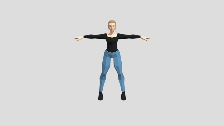 Lowpoly girl 2 3D Model