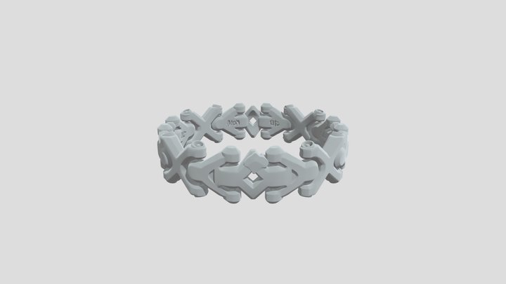 Geometric metal bracelet 3D Model