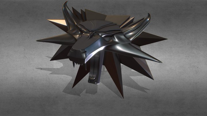 Witcher 3 - Wolf School Medallion (Sorta) 3D Model