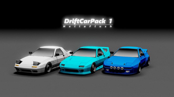 LOW POLY CAR - Mazda RX7 FC 1989 3D Model