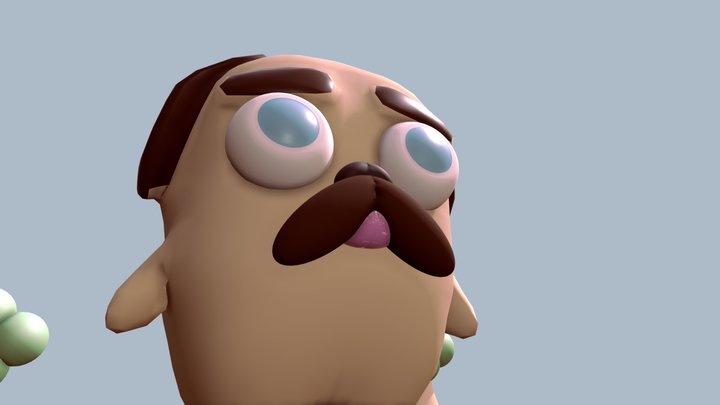 El Señor Pug 3D Model