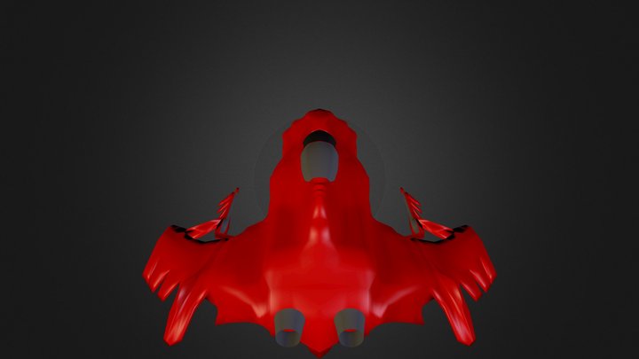 red spaceship 3D Model