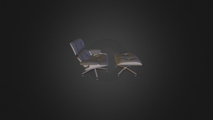 HMI_Eames_Lounge_Ottoman_3D.3DS 3D Model