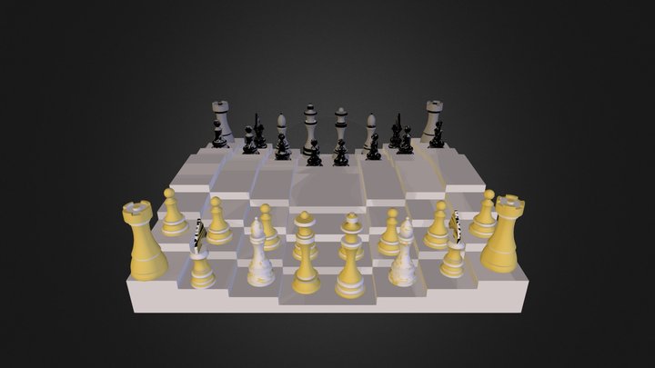 chess pieces.dae 3D Model