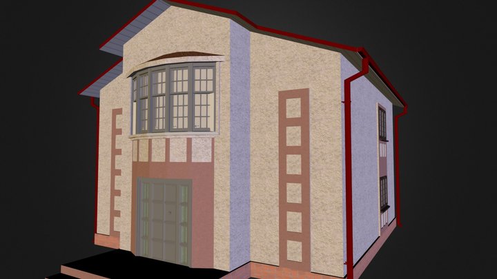Двухэтажный дом 9Х9 3D Model