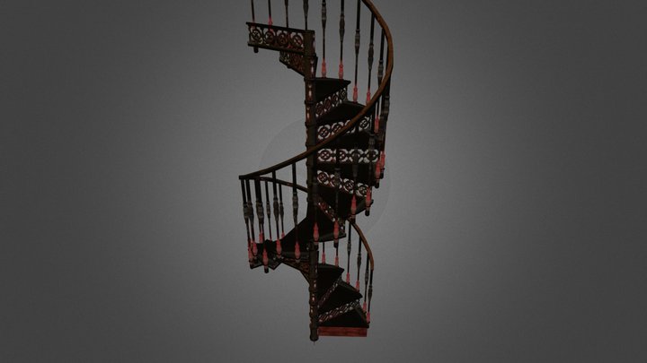 Escalier Métallique en colimaçon 3D Model