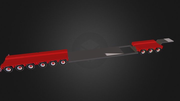 adjustable flatbed trailer 3D Model