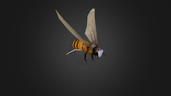 Low Poly Bee 3D Model