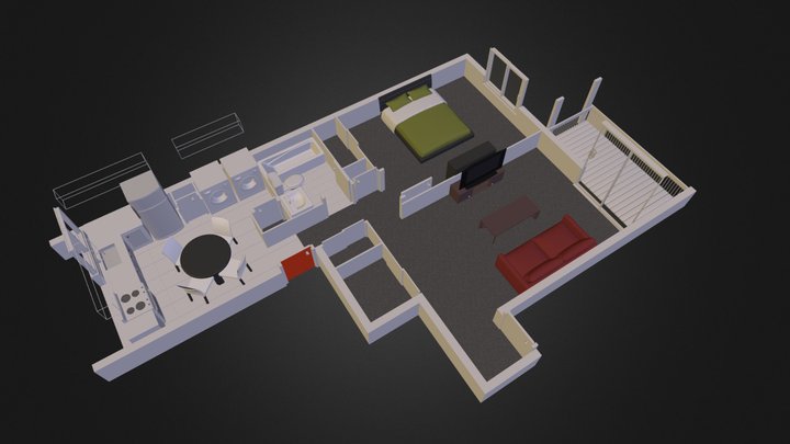 3 1/2 rez-de-chaussee 3D Model