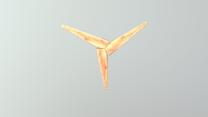 Textured Small Wind Turbine Blades 3D Model
