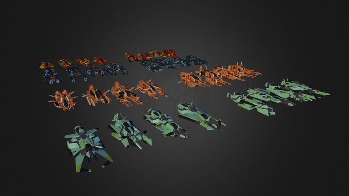 Racing Ships 3D Model