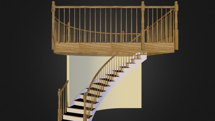 Curved with Railing 3D Model