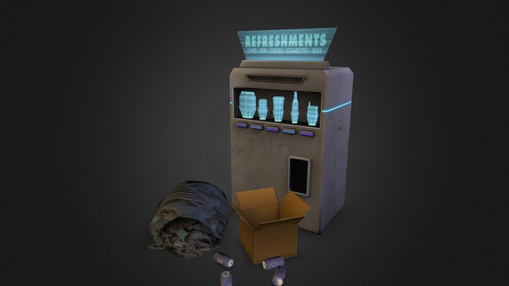Futuristic/Art Deco Vending Machine 3D Model