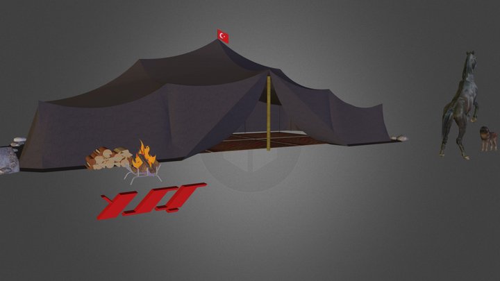 Türk Kıl Çadırı ( tent ) 3D Model