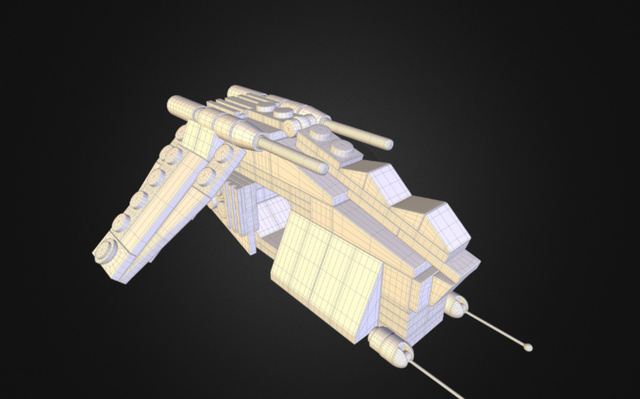 Lego GunShip - wireframe 3D Model