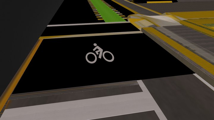 Bike Box (expanded advanced stop line) 3D Model