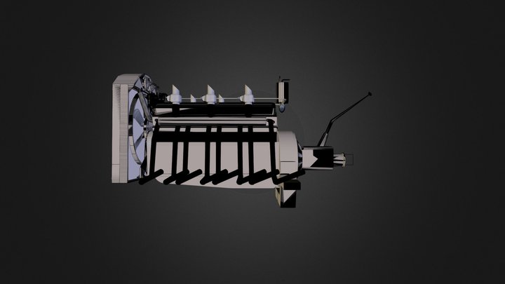 V16 Cadillac engine.skp 3D Model
