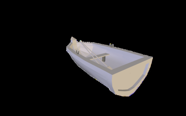 Low poly boat 3D Model