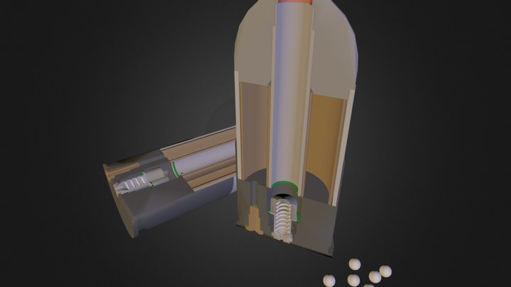 Airsoft 40mm Grenade Disection 3D Model