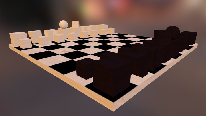Bauhaus Chess Table Set 3D Model