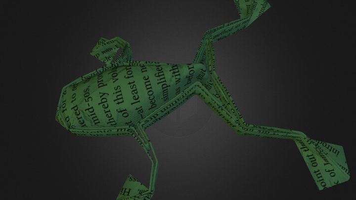 Origami frog 3D Model