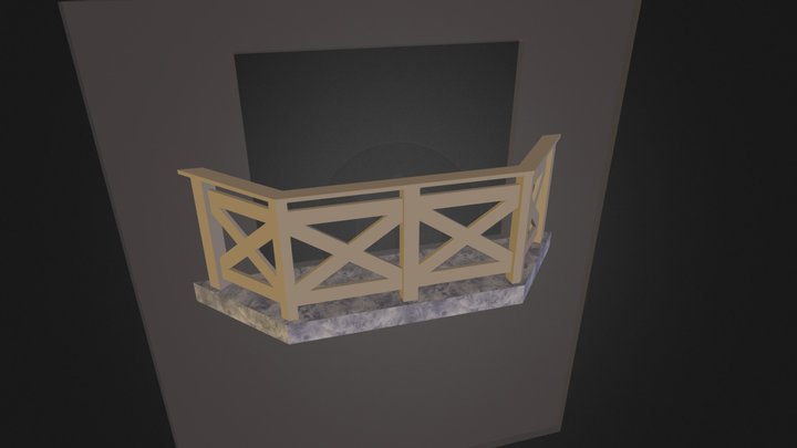 Balustrada balkonowa w kształcie trapezu 3D Model