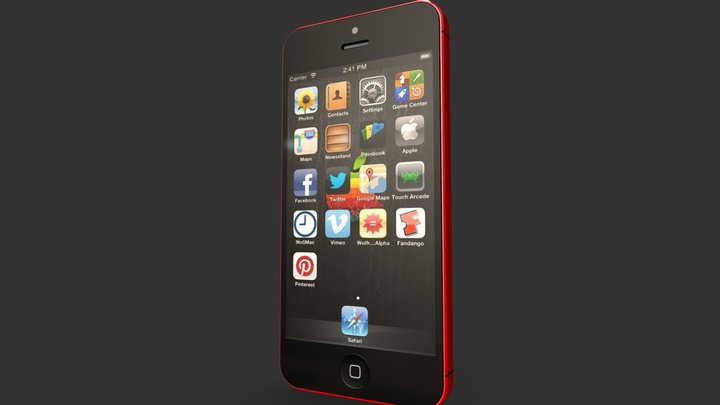 iPhone 5 Red 3D Model