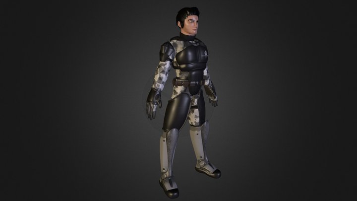 Futuristic Soldier 3D Model