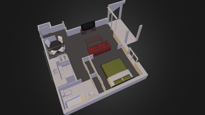 2 1/2 ouvert 3D Model