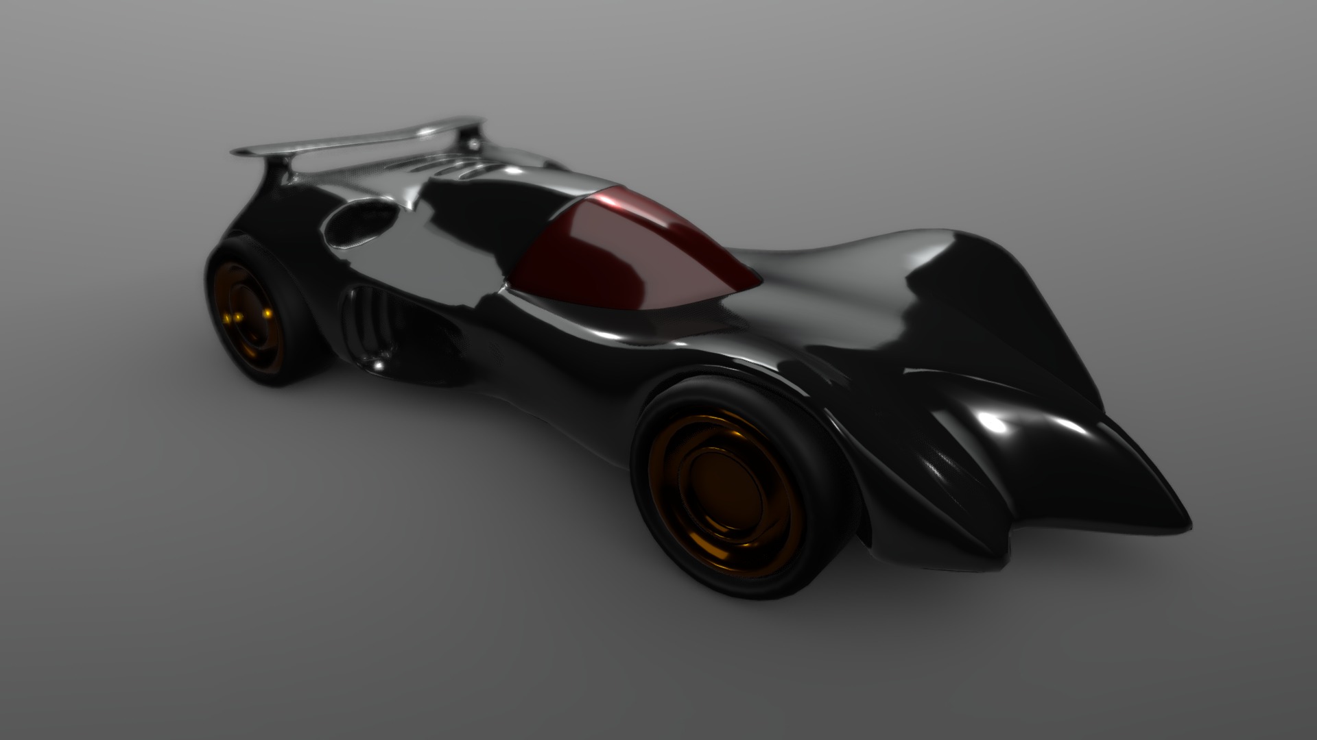 3D model batmobile sleek - This is a 3D model of the batmobile sleek. The 3D model is about a silver and black toy car.