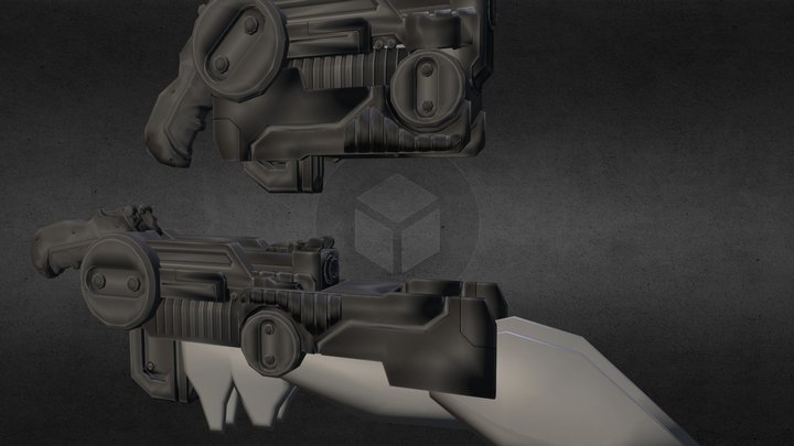Low Poly Dual Pistols 3D Model