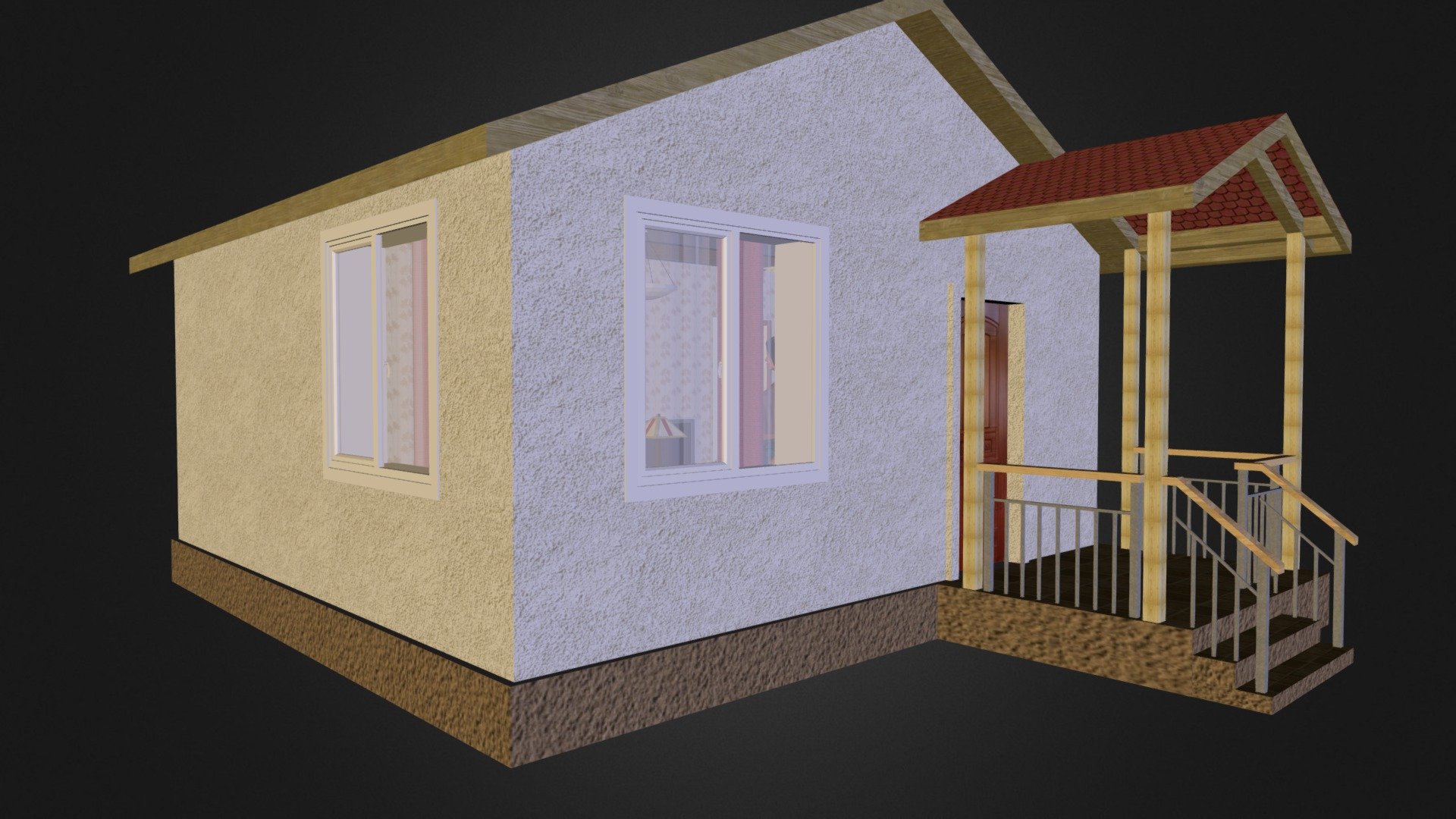 Дом 6*6 с отделкой под ключ. - 3D model by mosconst [voTXbuS] - Sketchfab
