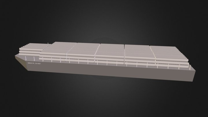 Barge 270 feet  3D Model