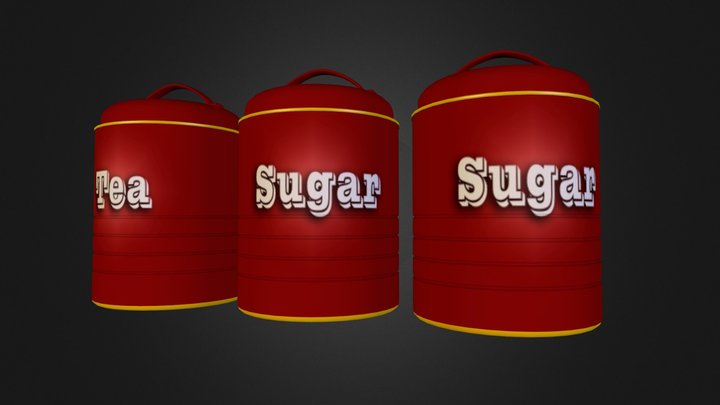Sugar Coffee Tea Containers 3D Model