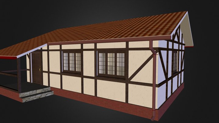Одноэтажный дом 6х9 3D Model