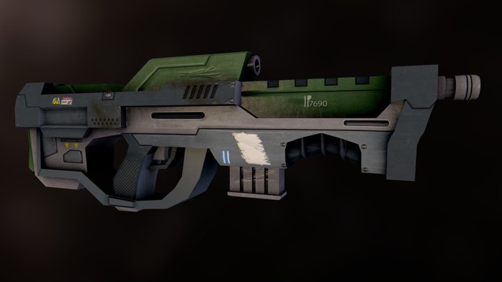 Sci-Fi Assault Rifle 3D Model